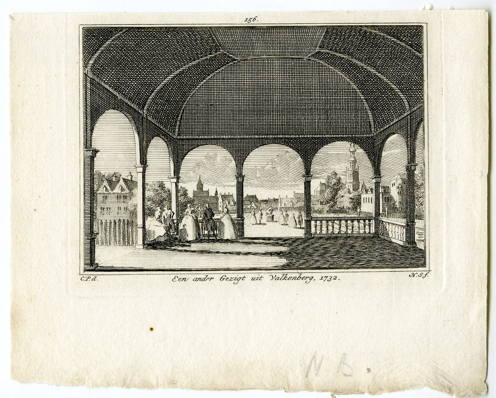 , Antique Print-BREDA-VALKENBERG-PARK-Spilman-de Beijer-1746, Pictura Antique Prints