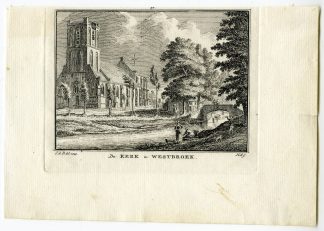 Antique Print-WESTBROEK-CHURCH-VILLAGE-Spilman-de Beijer-1746