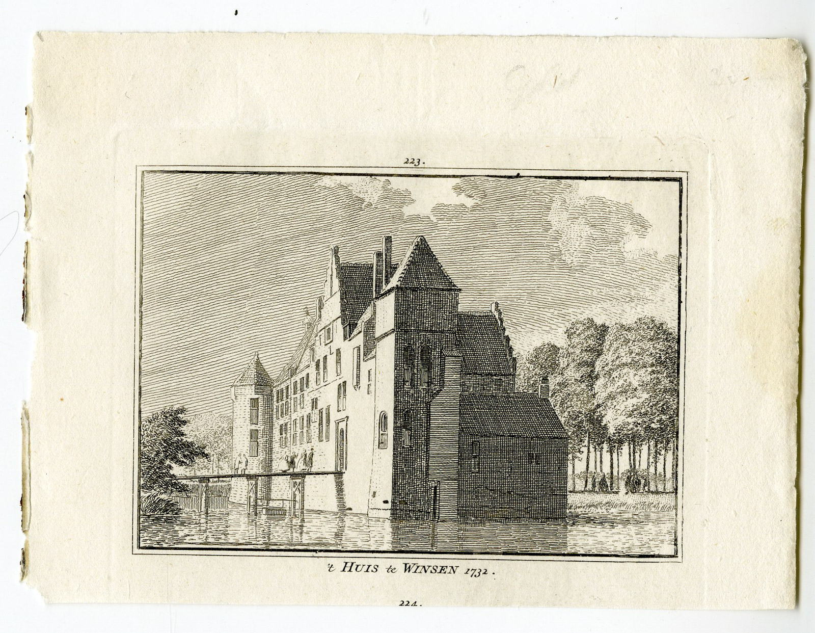 , Antique Print-WINSSEN-NIJMEGEN-CASTLE-Spilman-de Beijer-1746, Pictura Antique Prints