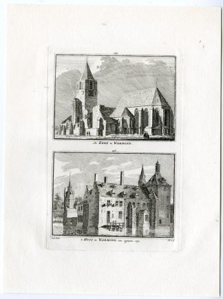 Antique Print-WARMOND CASTLE-VILLAGE-CHURCH-Spilman-de Beijer-1746