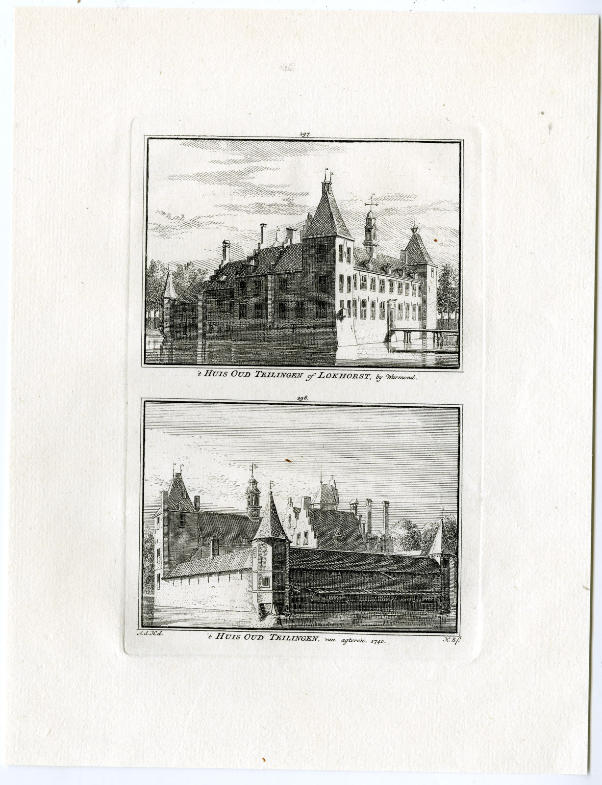 , Antique Print-WARMOND CASTLE-OUD TEYLINGEN-Spilman-de Beijer-1746, Pictura Antique Prints