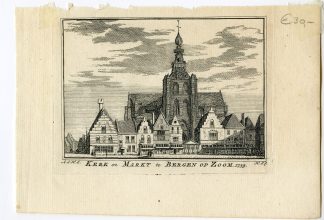 Antique Print-BERGEN OP ZOOM-CHURCH-MARKET-Spilman-de Beijer-1746
