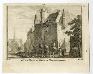 Antique Print-STEENBERGEN-CITY HALL-CHURCH-Spilman-de Beijer-1746