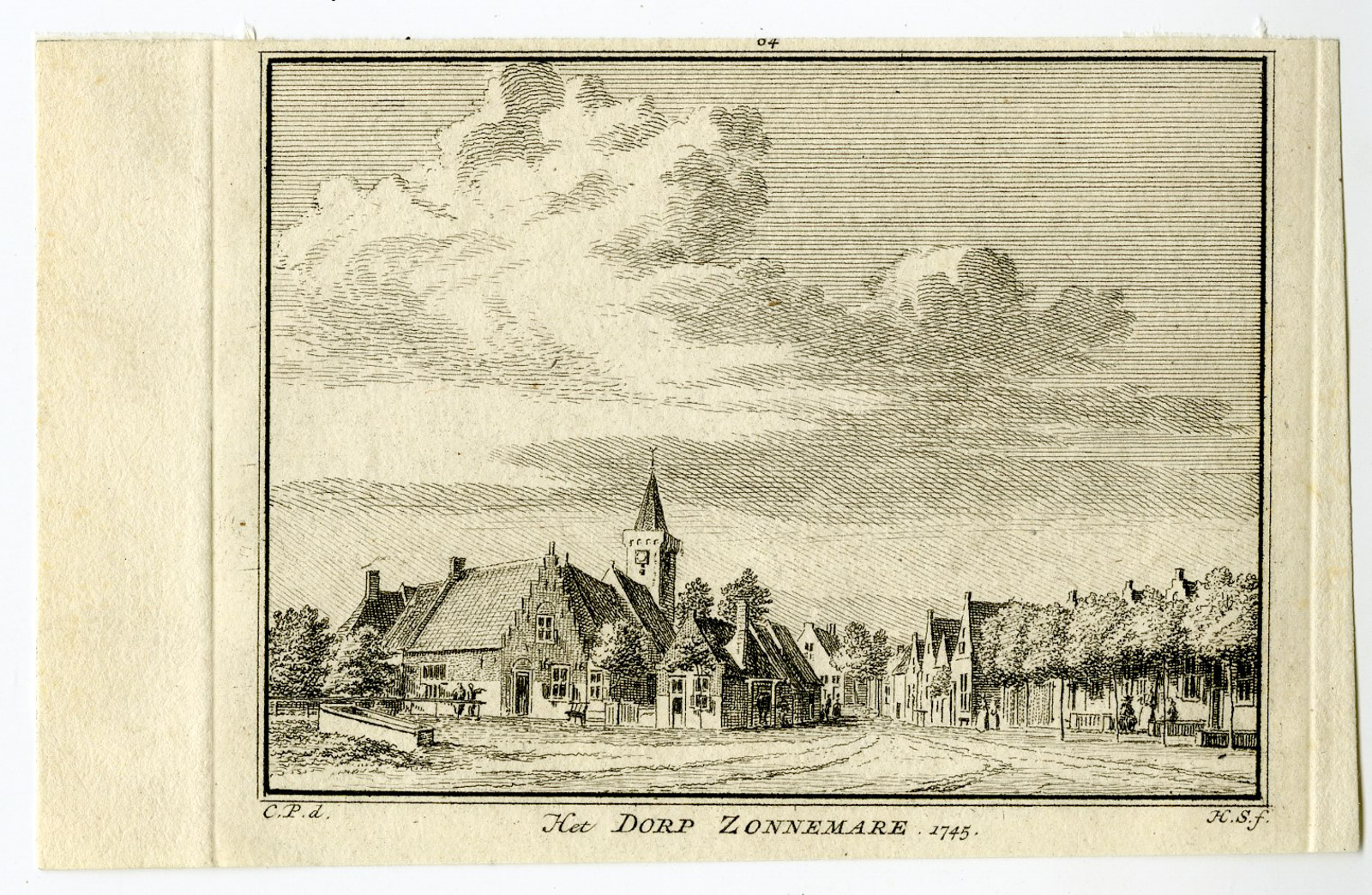 , Antique Print-ZONNEMAIRE-ZEELAND-VILLAGE-Spilman-de Beijer-1746, Pictura Antique Prints