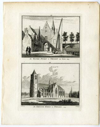 Antique Print-GROTE KERK-WATERPOORT-THOLEN-Spilman-de Beijer-1746
