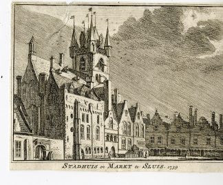 Antique Print-SLUIS-MARKET-CITY HALL-Spilman-de Beijer-1746