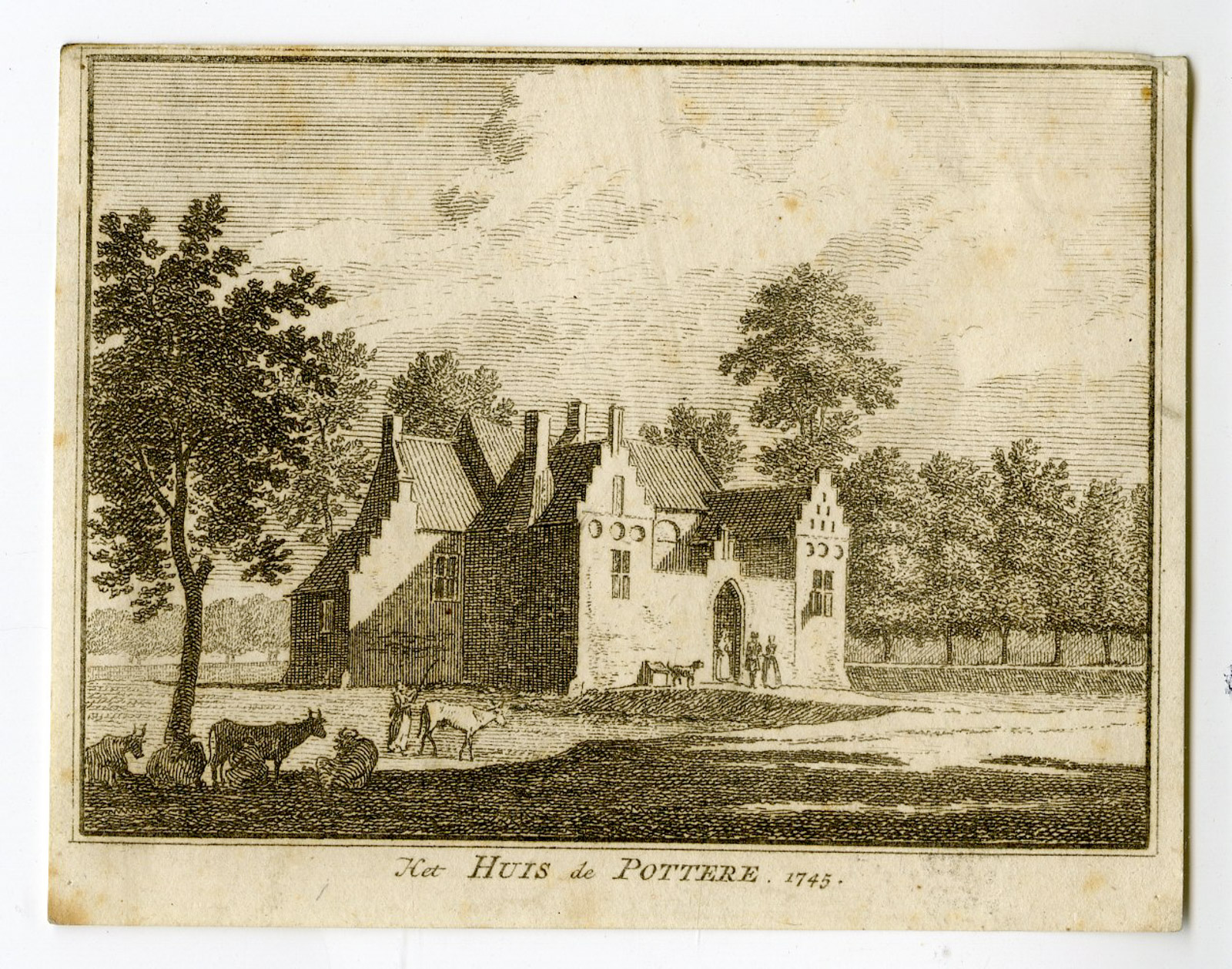 , Antique Print-NOORDGOUWE-HUIS DE POTTERE-Spilman-de Beijer-1746, Pictura Antique Prints