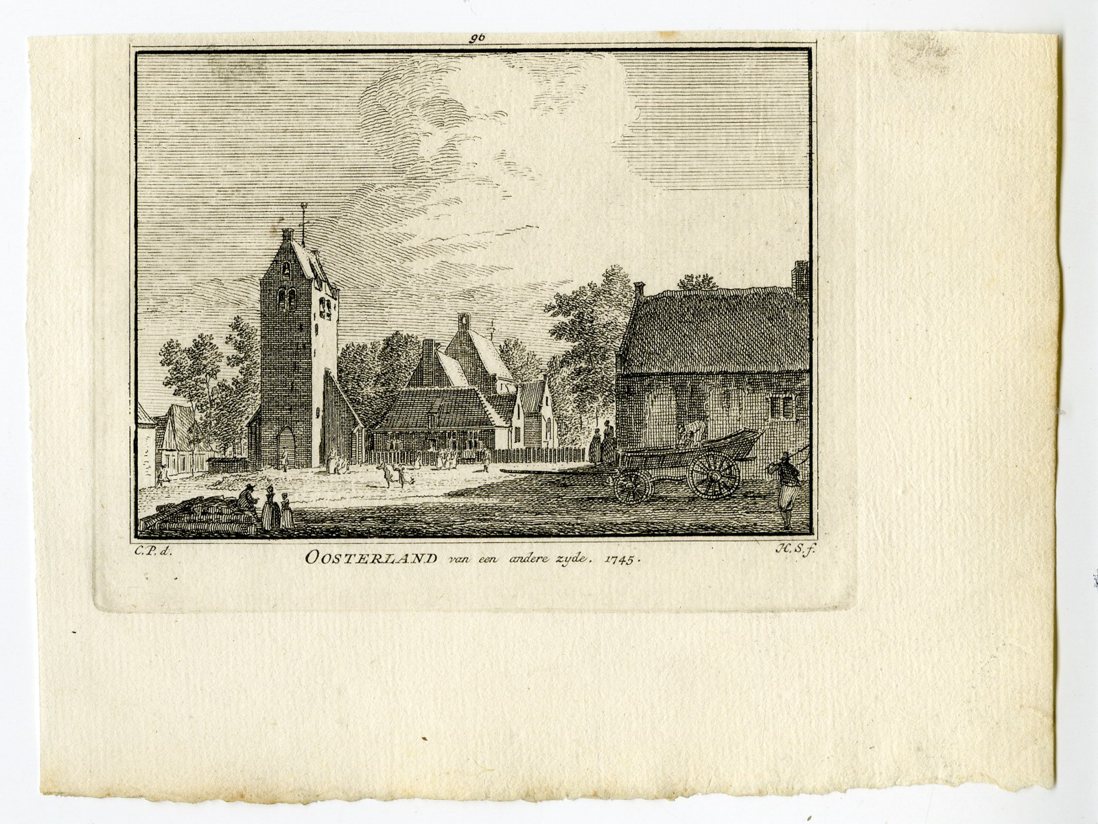 , Antique Print-OOSTERLAND-VILLAGE-Spilman-de Beijer-1746, Pictura Antique Prints