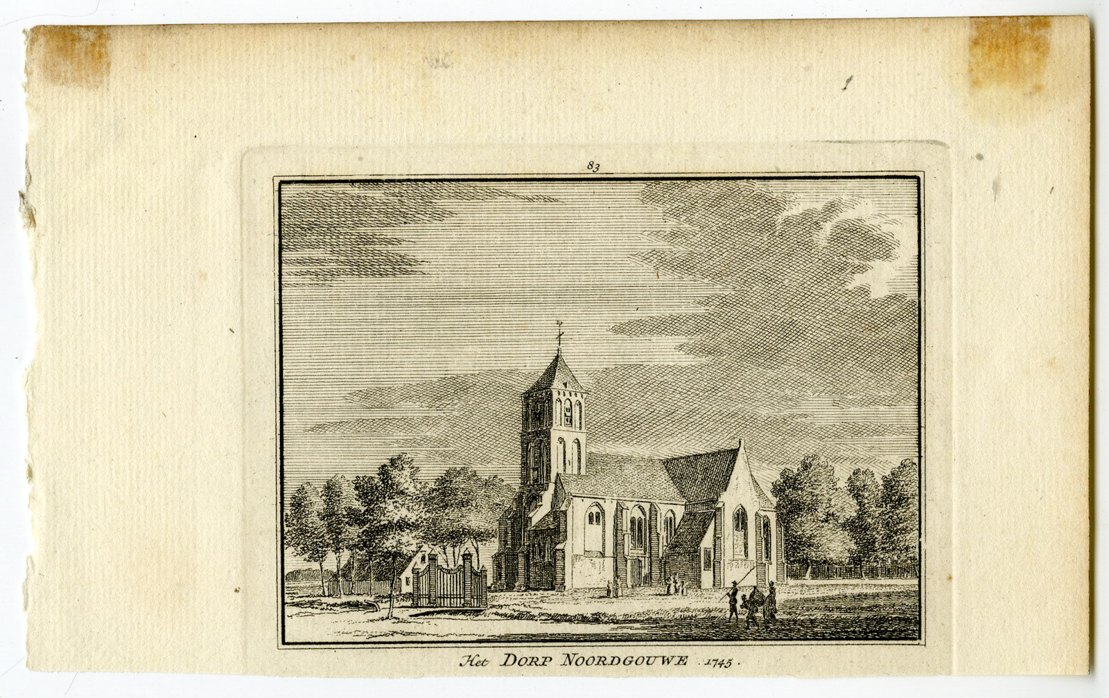 , Antique Print-NOORDGOUWE-VILLAGE-Spilman-de Beijer-1746, Pictura Antique Prints