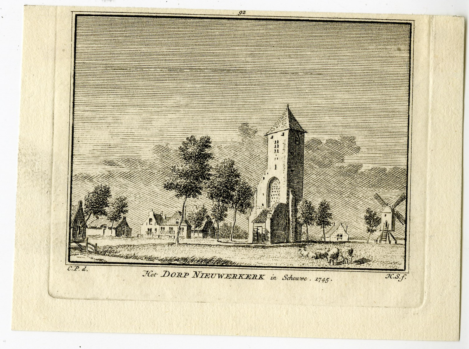 , Antique Print-NIEUWERKERK-ZEELAND-VILLAGE-Spilman-de Beijer-1746, Pictura Antique Prints
