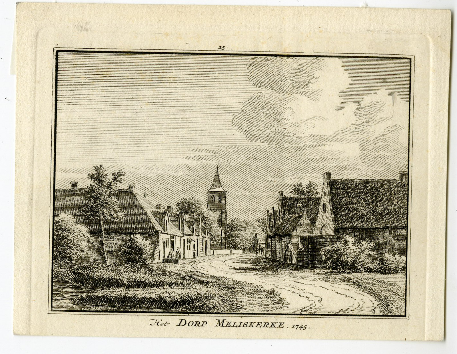 , Antique Print-MELISKERKE-VEERE-VILLAGE-Spilman-de Beijer-1746, Pictura Antique Prints