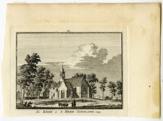 Antique Print-SIRJANSLAND-VILLAGE-CHURCH-VIEW-Spilman-de Beijer-1746