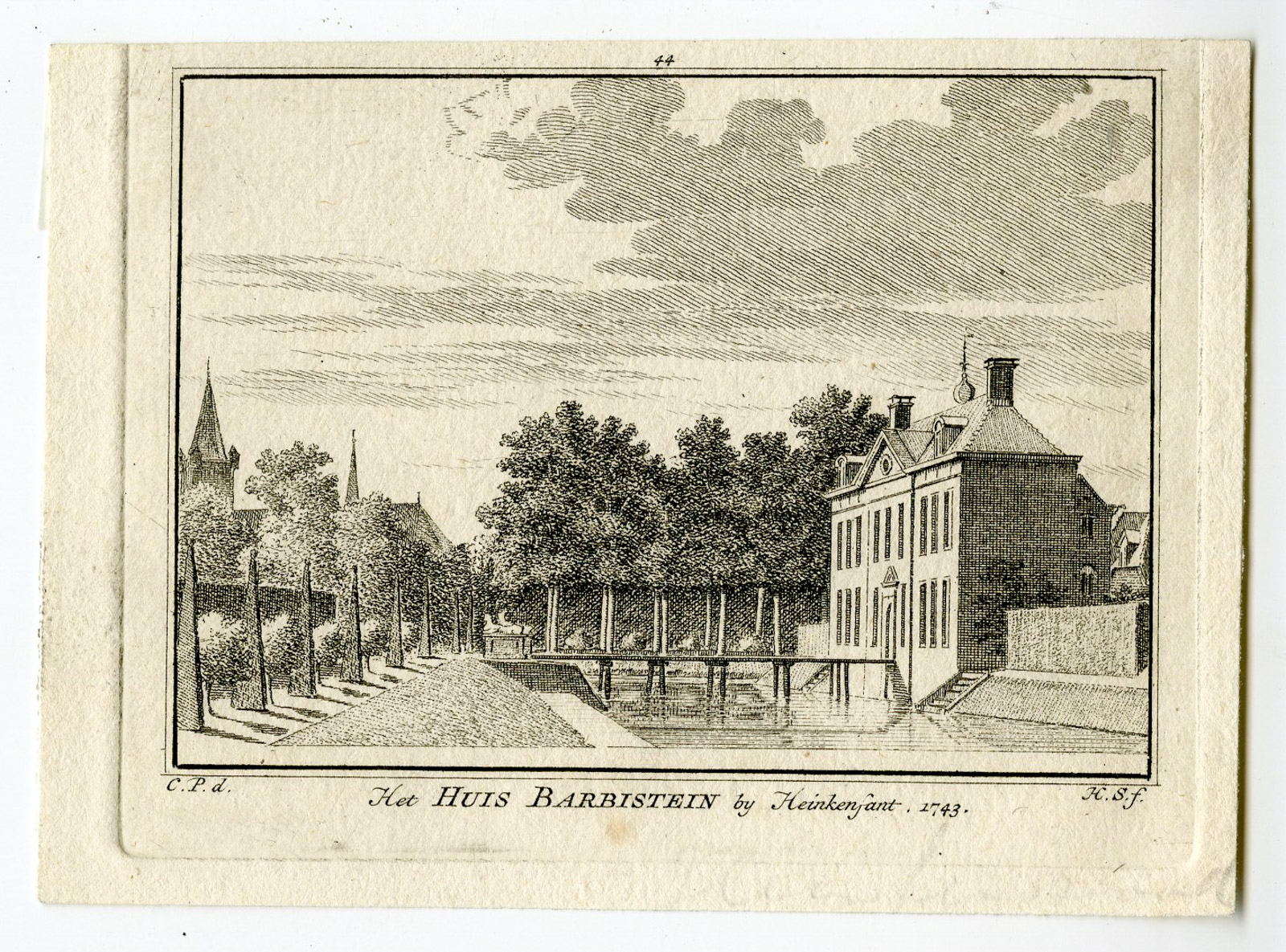 , Antique Print-BARBESTEIN CASTLE-HEINKENSZAND-Spilman-de Beijer-1746, Pictura Antique Prints