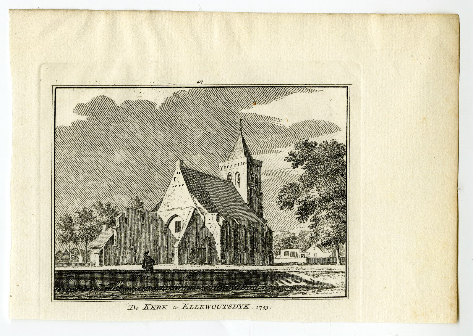 , Antique Print-ELLEWOUTSDIJK-BORSELE-CHURCH-Spilman-de Beijer-1746, Pictura Antique Prints