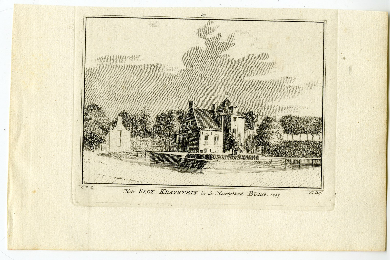 , Antique Print-BURGH-HAAMSTEDE-CRAYENSTEIN CASTLE-Spilman-de Beijer-1746, Pictura Antique Prints