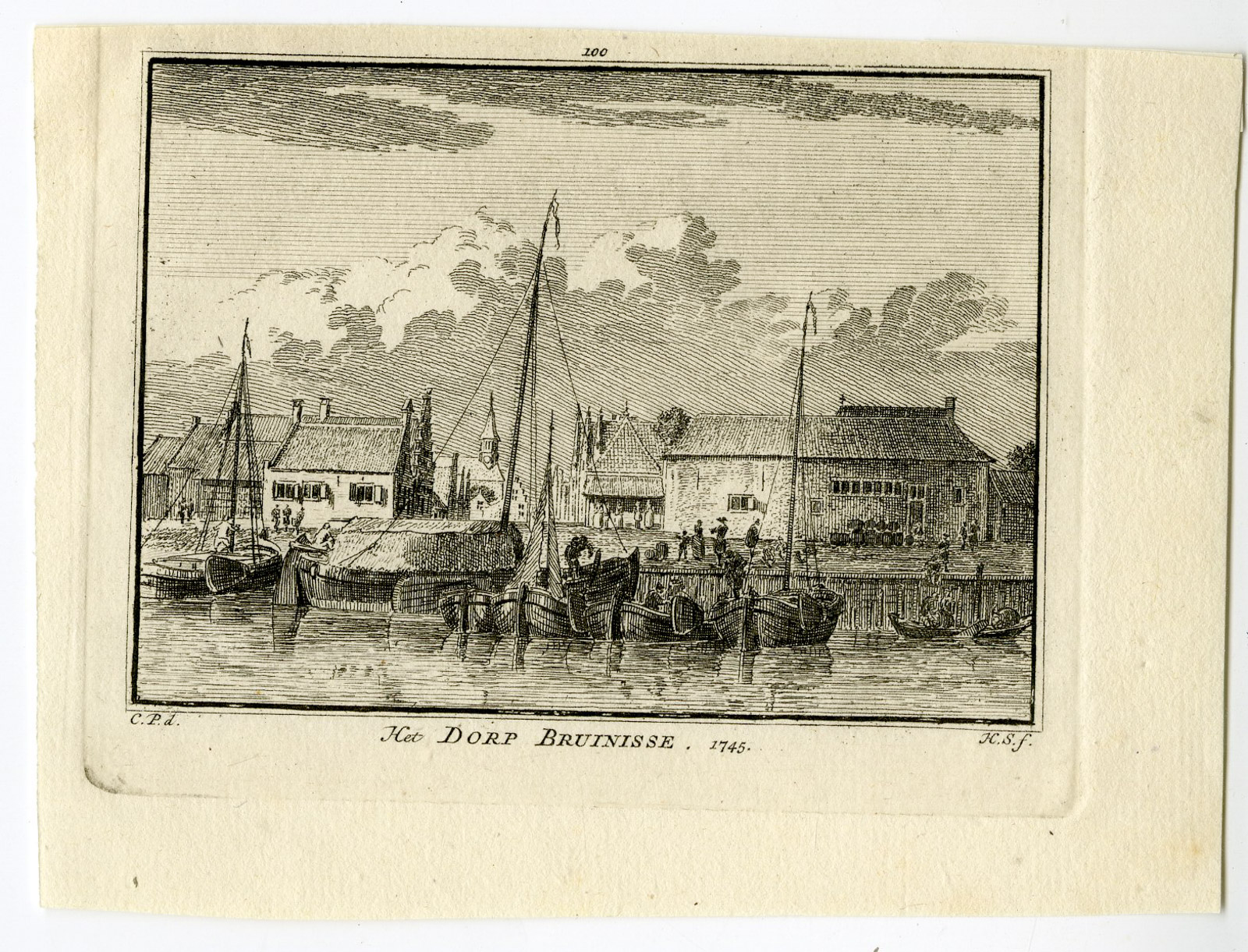 , Antique Print-BRUINISSE-VILLAGE-Spilman-de Beijer-1746, Pictura Antique Prints