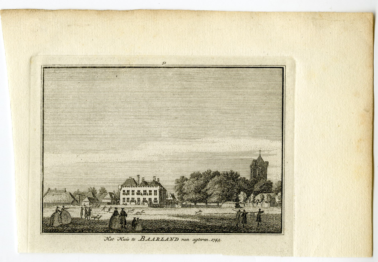 , Antique Print-BAARLAND-BORSELE-CASTLE-Spilman-de Beijer-1746, Pictura Antique Prints