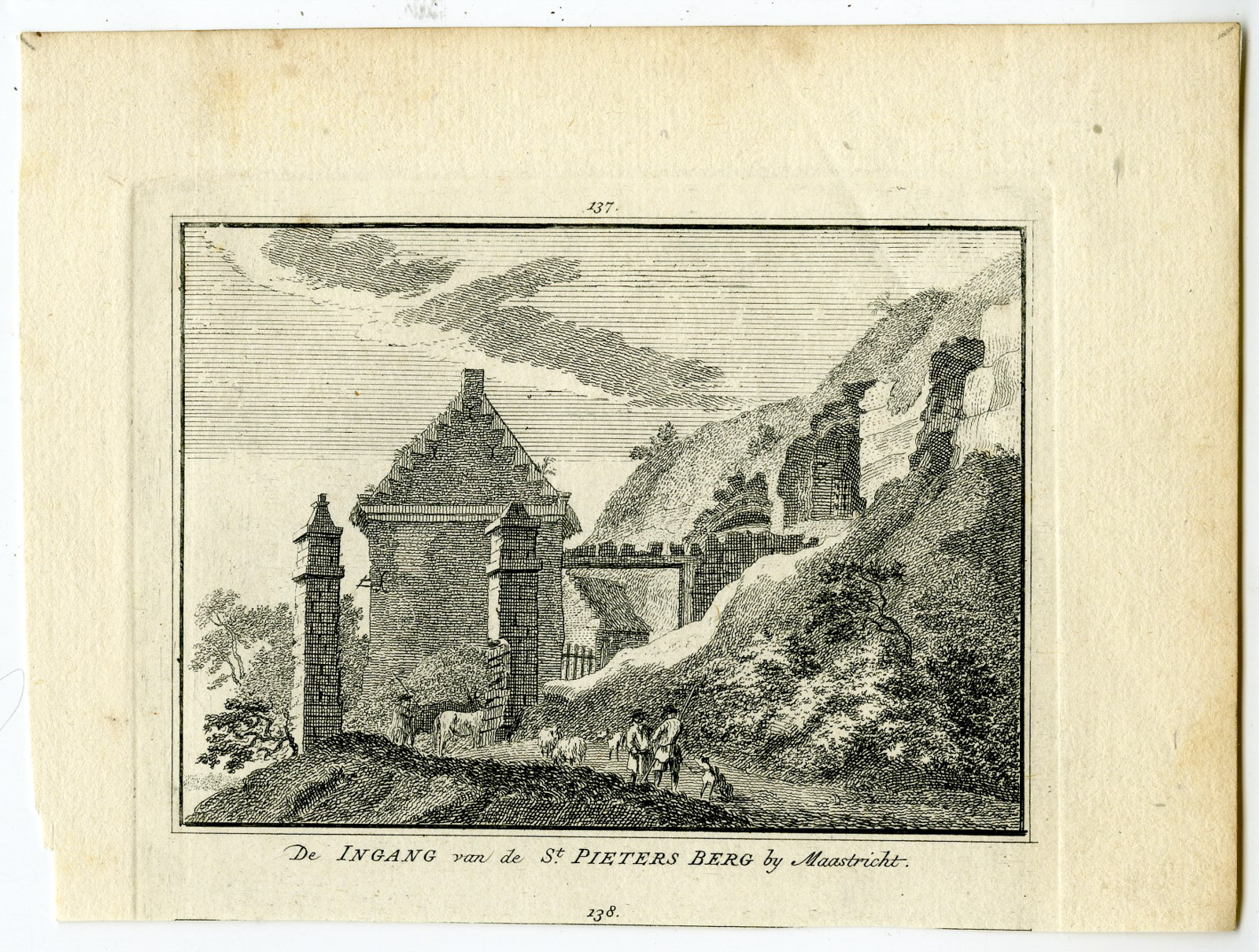 , Antique Print-SINT PIETERSBERG-MOUNT ST. PETER-Spilman-de Beijer-1746, Pictura Antique Prints