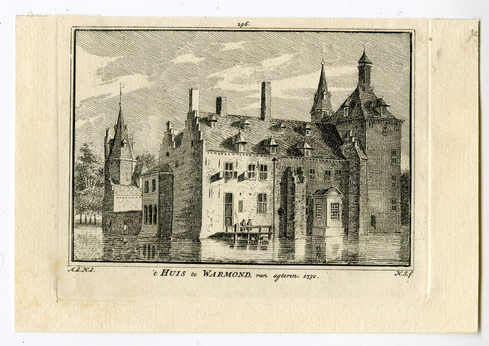 , Antique Print-WARMOND-CASTLE-KASTEEL-Spilman-de Beijer-1746, Pictura Antique Prints