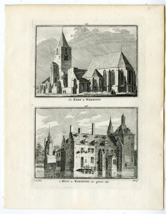 Antique Print-WARMOND-CASTLE-KASTEEL-CHURCH-Spilman-de Beijer-1746