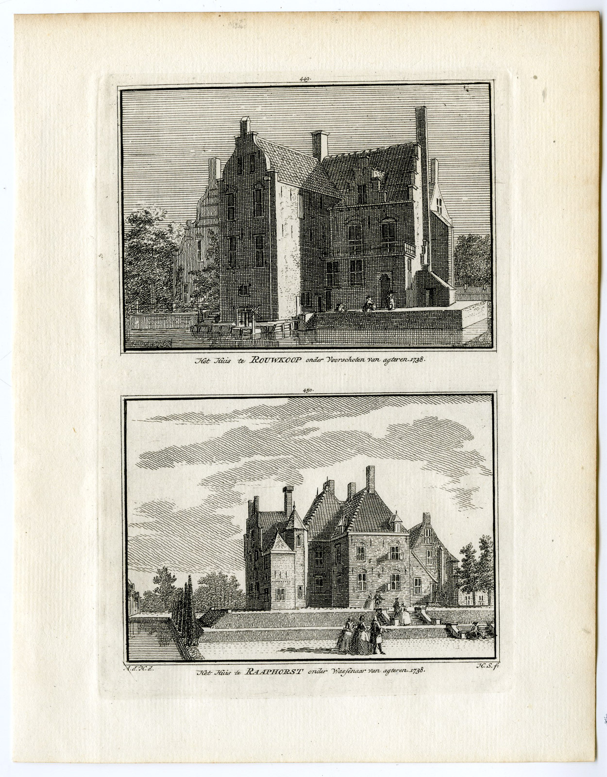 , Antique Print-WASSENAAR-RAEPHORST CASTLE-ROUWKOOP-Spilman-de Beijer-1746, Pictura Antique Prints