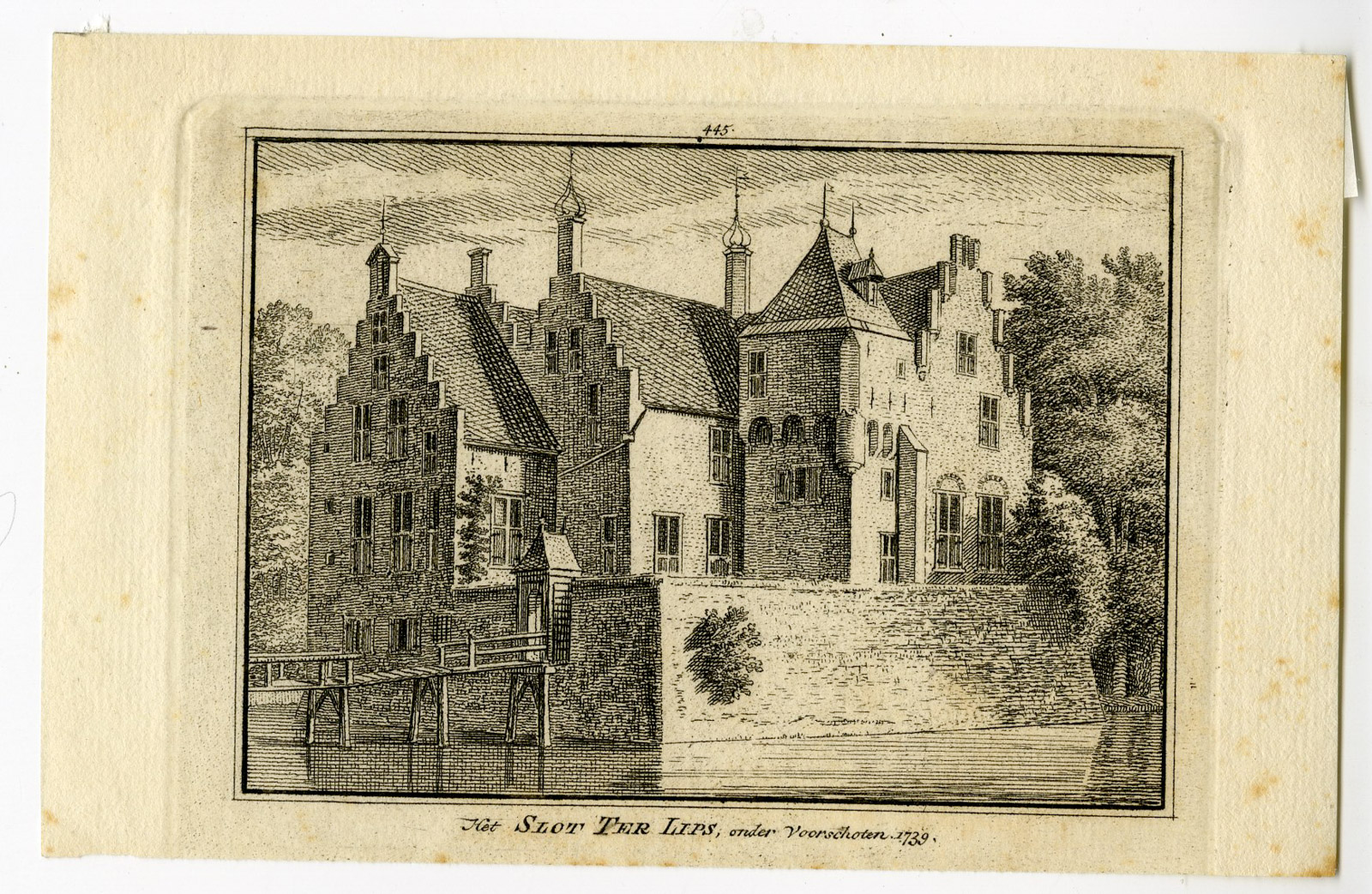 , Antique Print-VOORSCHOTEN-TER LIPS-CASTLE-Spilman-de Beijer-1746, Pictura Antique Prints