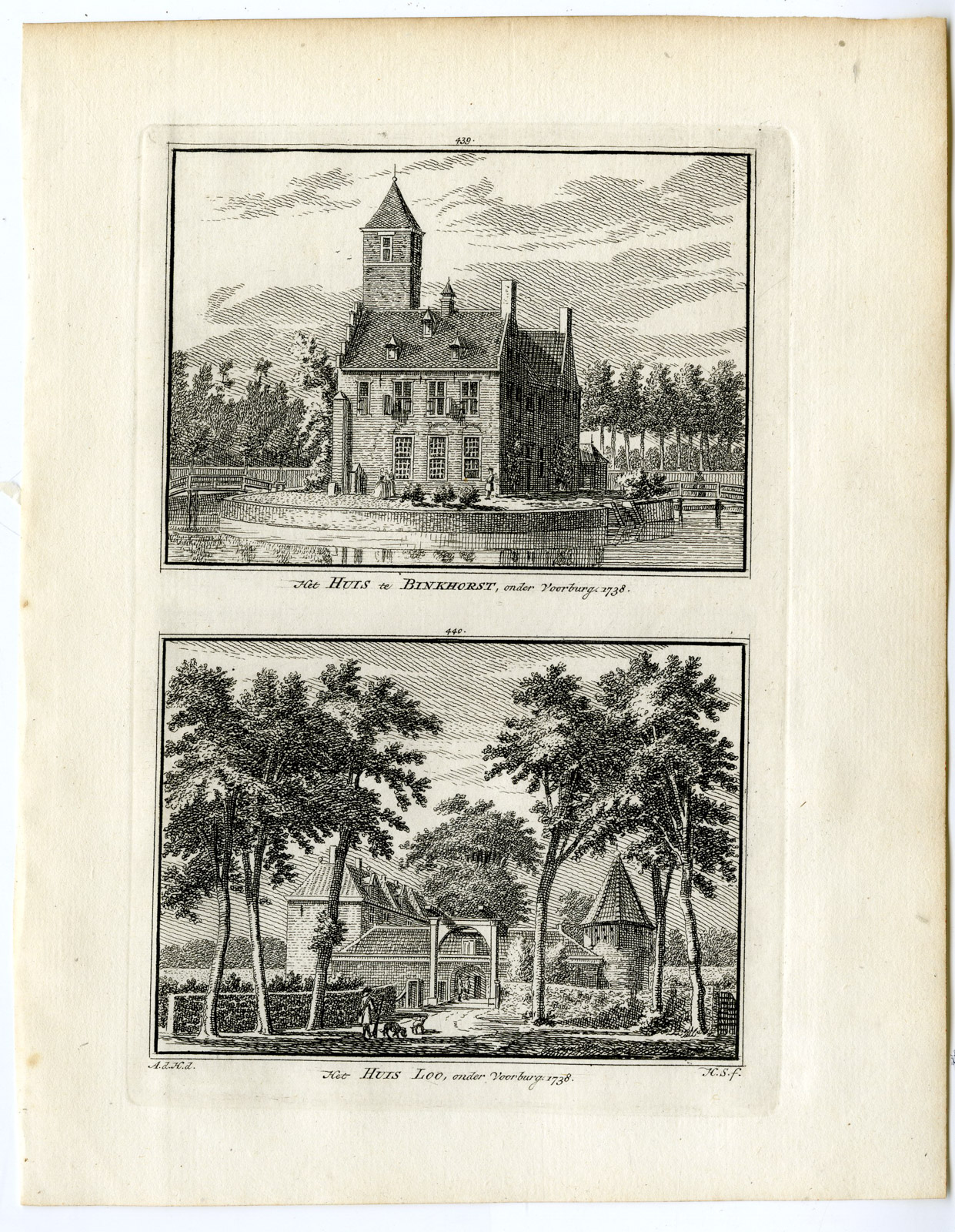, Antique Print-LOO-THE HAGUE-BINCKHORST CASTLE-Spilman-de Beijer-1746, Pictura Antique Prints