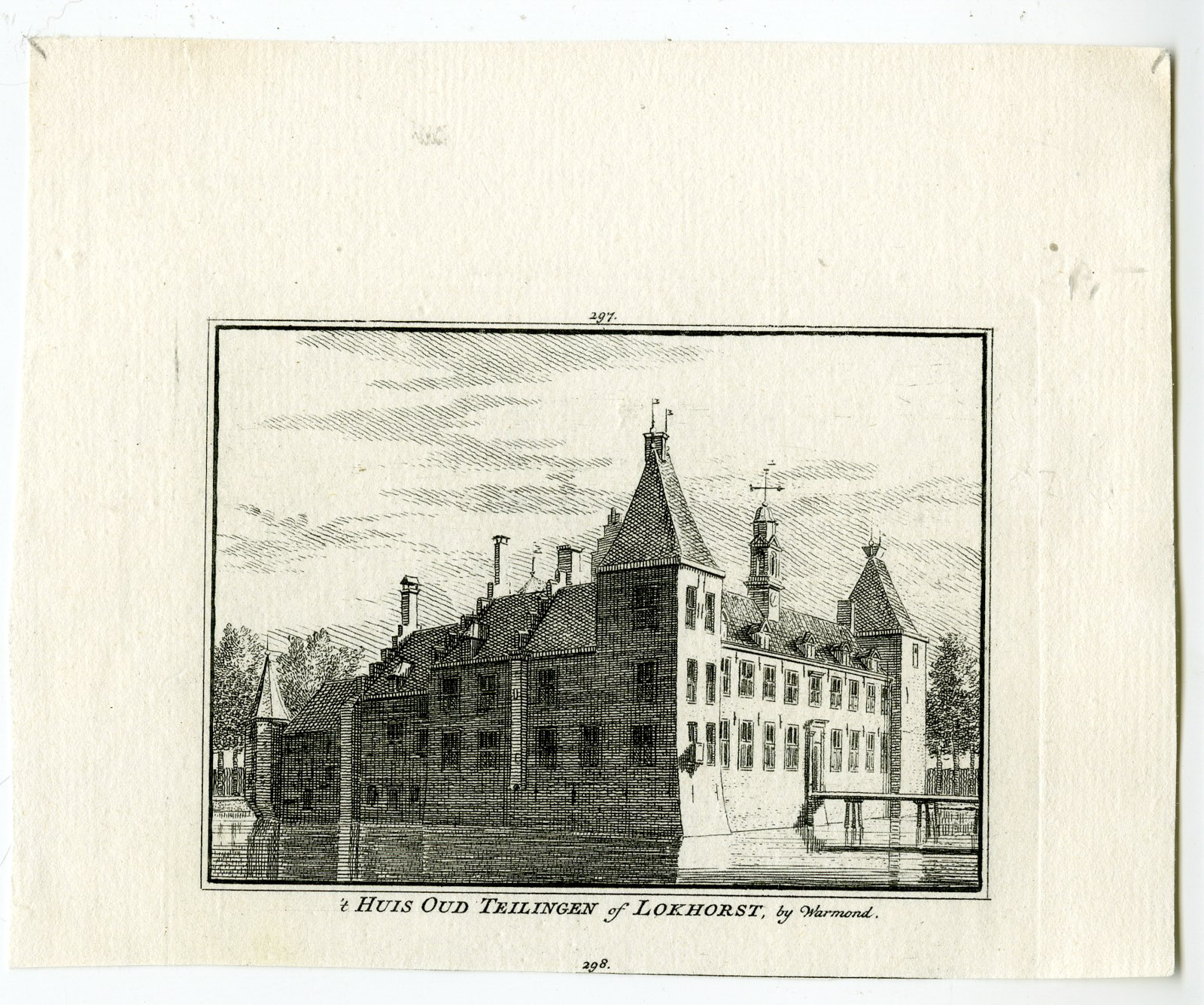 , Antique Print-OUD TEYLINGEN CASTLE-WARMOND-Spilman-de Beijer-1746, Pictura Antique Prints