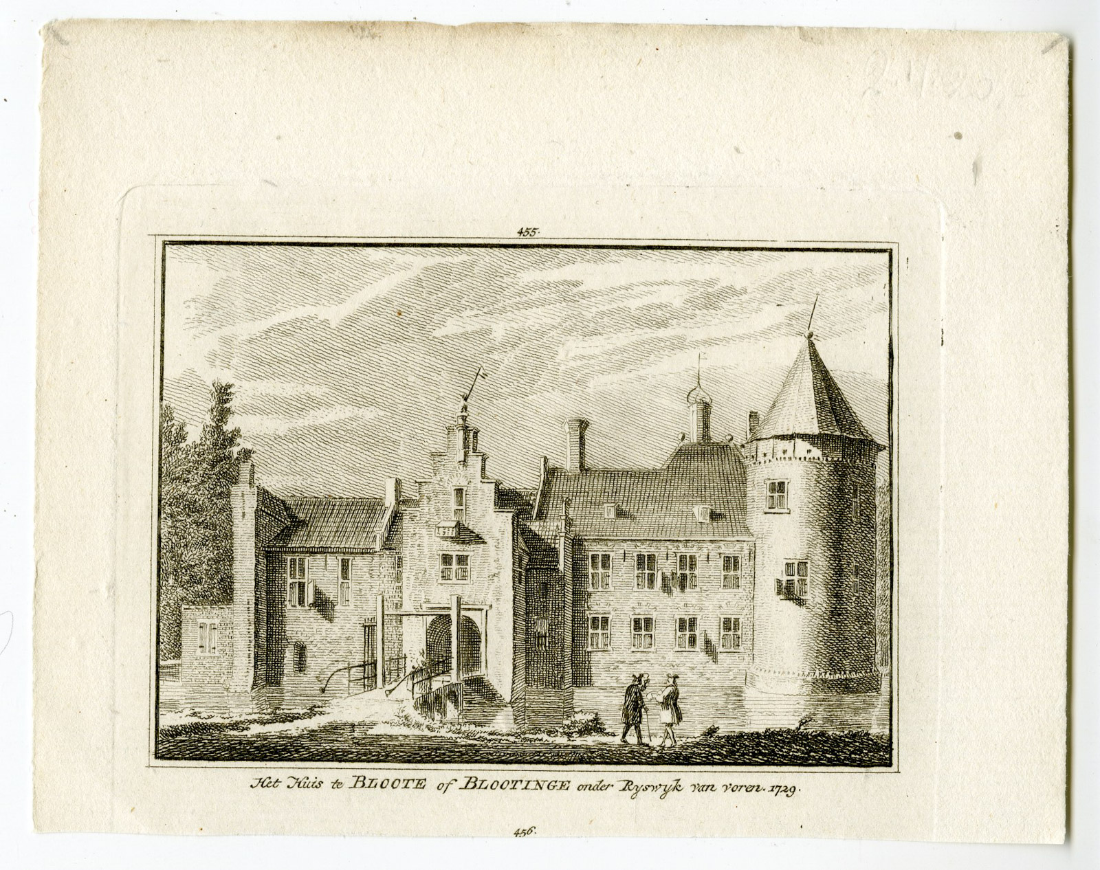 , Antique Print-TE BLOTINGHE CASTLE-RIJSWIJK-Spilman-de Beijer-1746, Pictura Antique Prints