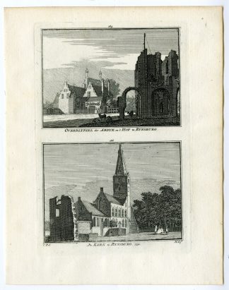 Antique Print-HOF TE RIJNSBURG-COURT-ABBEY-CHURCH-Spilman-de Beijer-1746