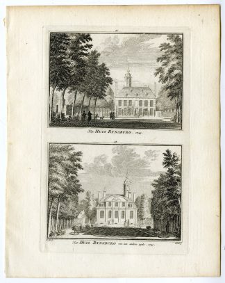 Antique Print-HUIS RIJNSBURG-MANOR-Spilman-de Beijer-1746