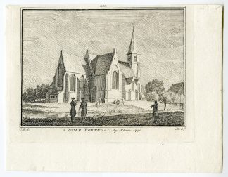 Antique Print-POORTUGAAL-VILLAGE-CHURCH-Spilman-de Beijer-1746