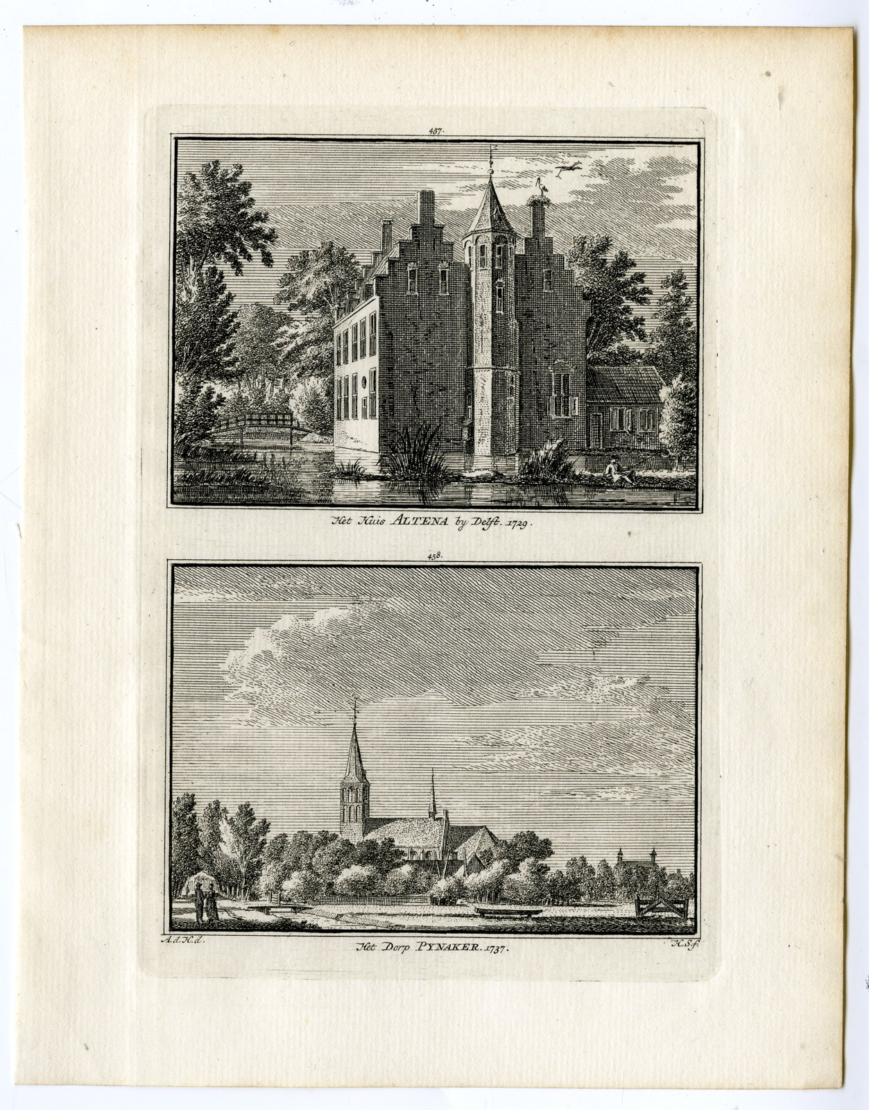, Antique Print-ALTENA CASTLE-DELFT-PIJNACKER-Spilman-de Beijer-1746, Pictura Antique Prints