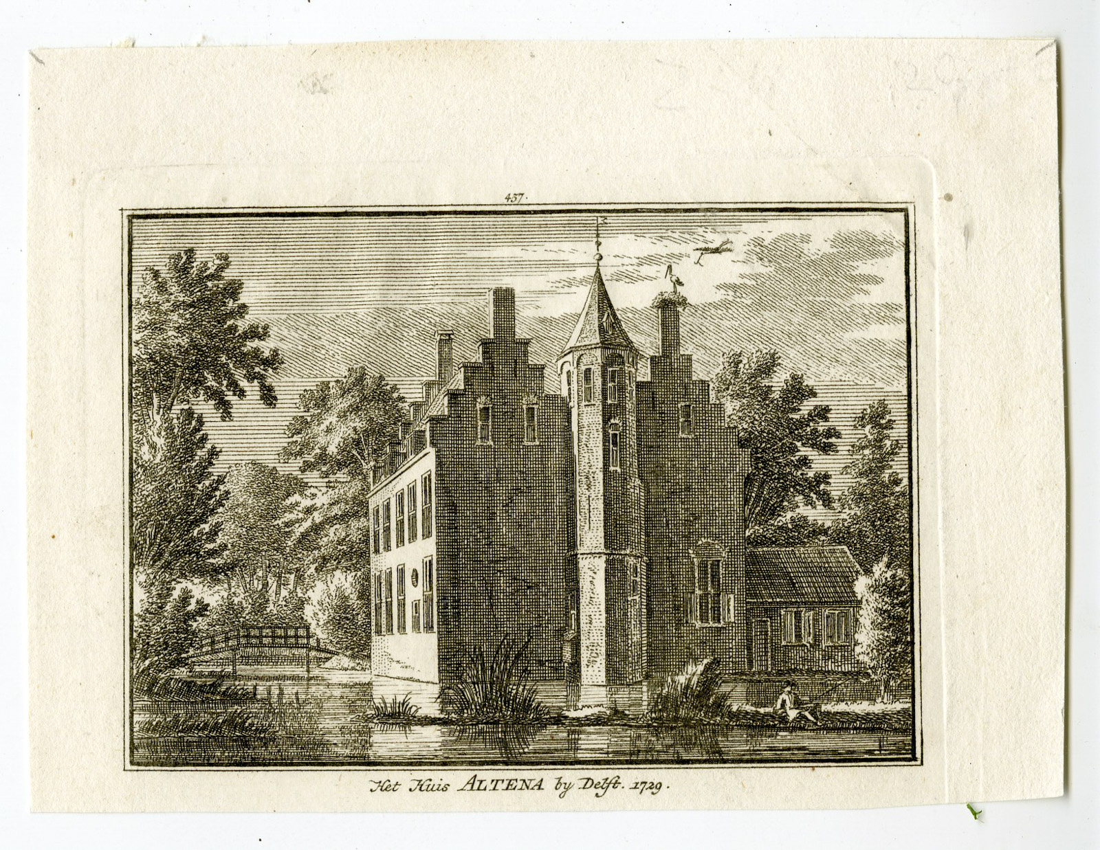 , Antique Print-ALTENA CASTLE-DELFT-KASTEEL-Spilman-de Beijer-1746, Pictura Antique Prints