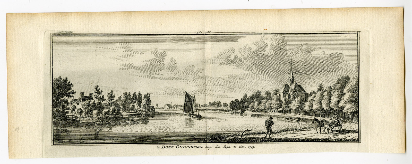 , Antique Print-OUDSHOORN-ALPHEN AAN DEN RIJN-Spilman-de Beijer-1746, Pictura Antique Prints