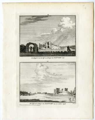 Antique Print-OOSTVOORNE-BURCHT-CASTLE-RUIN-Spilman-de Beijer-1746