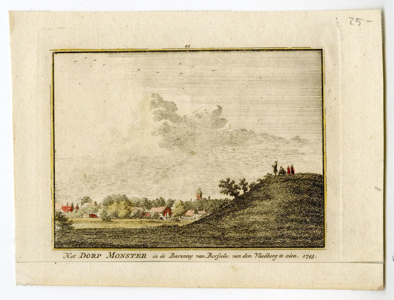 , Antique Print-MONSTER-BORSELE-ZEELAND-VILLAGE-Spilman-de Beijer-1746, Pictura Antique Prints