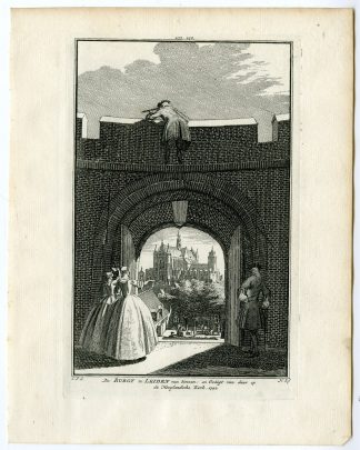 Antique Print-LEIDEN-BURCHT-HOOGLANDSE KERK-FORT-Spilman-de Beijer-1746