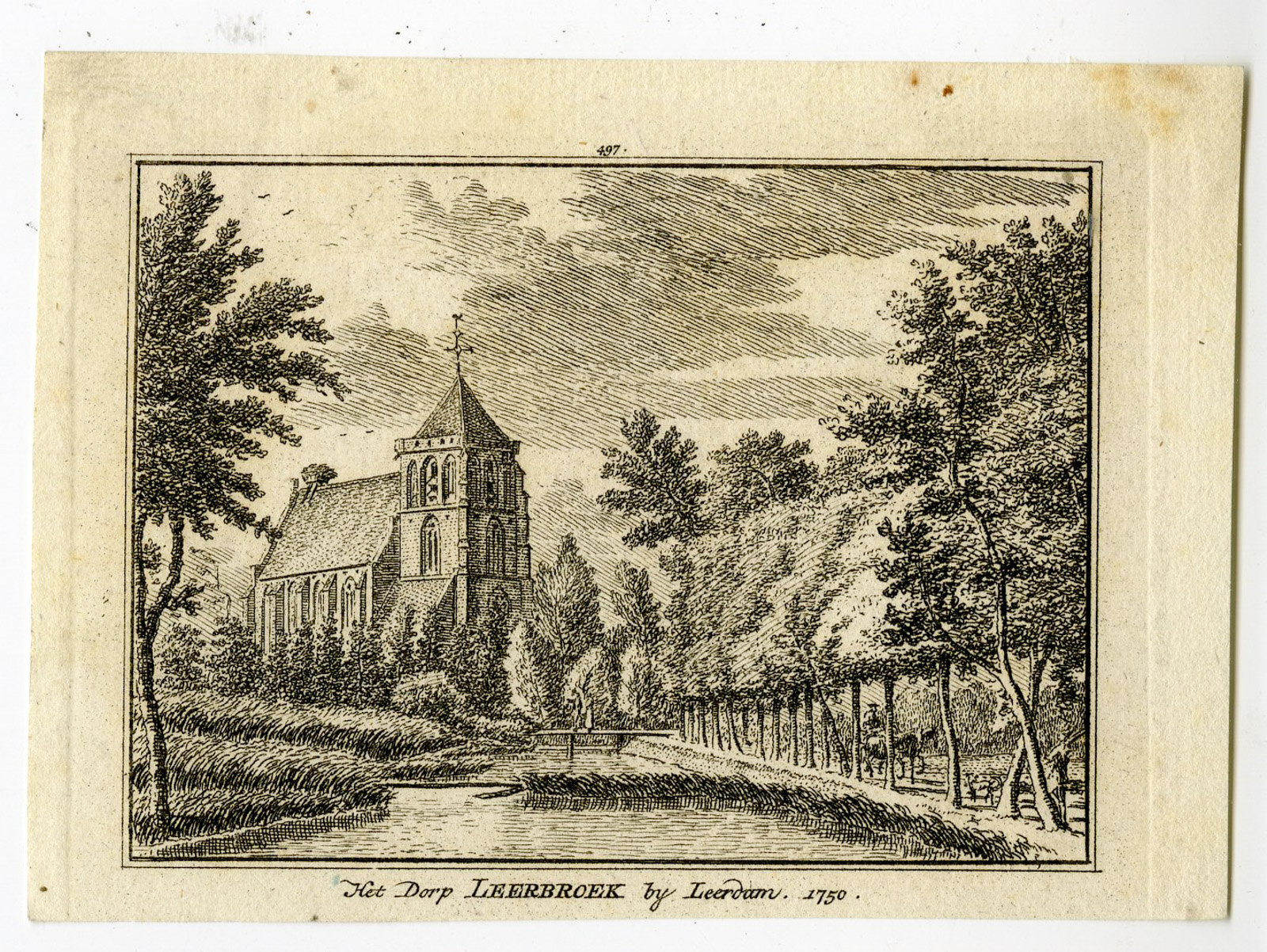 , Antique Print-LEERBROEK-VILLAGE-Spilman-de Beijer-1746, Pictura Antique Prints