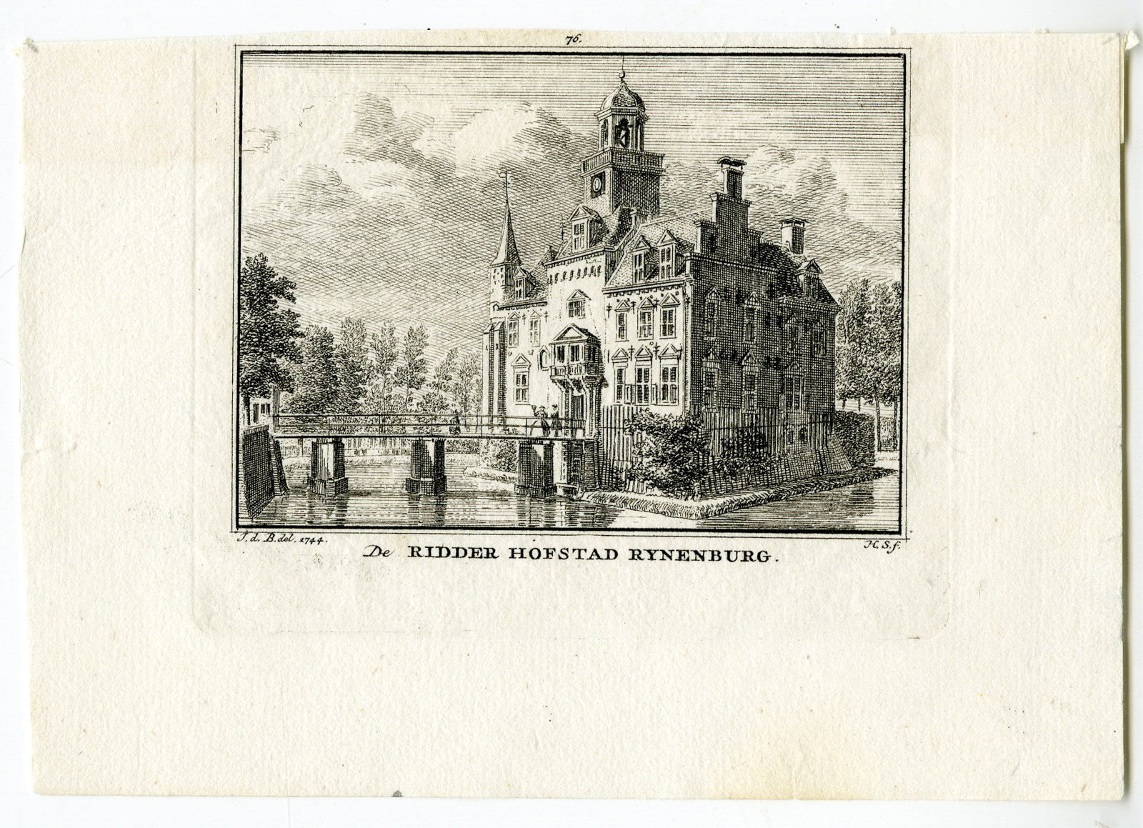 , Antique Print-RIJNENBURG CASTLE-UTRECHT-Spilman-de Beijer-1746, Pictura Antique Prints