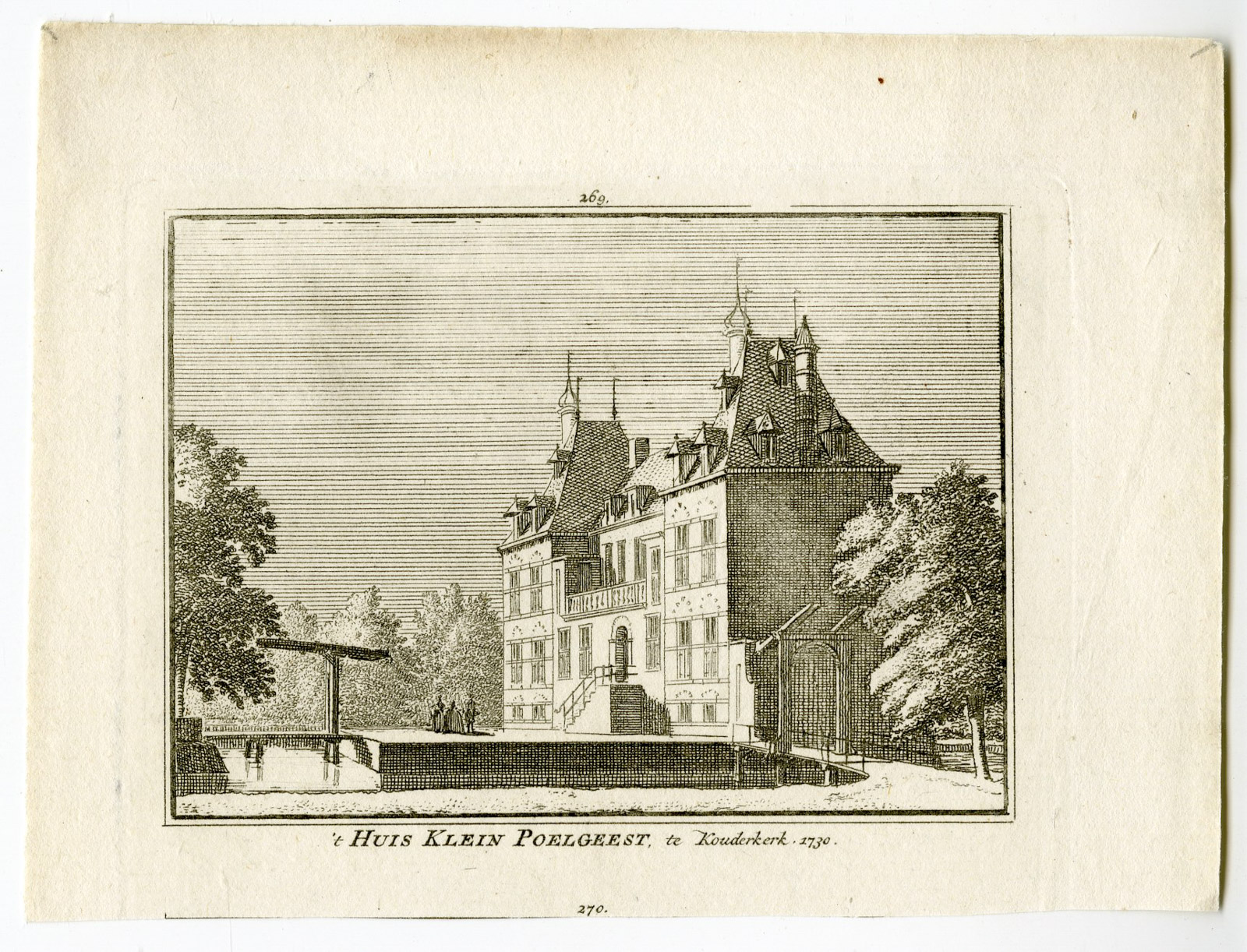 , Antique Print-KLEIN POELGEEST CASTLE-KOUDEKERK A/D RIJN-Spilman-de Beijer-1746, Pictura Antique Prints