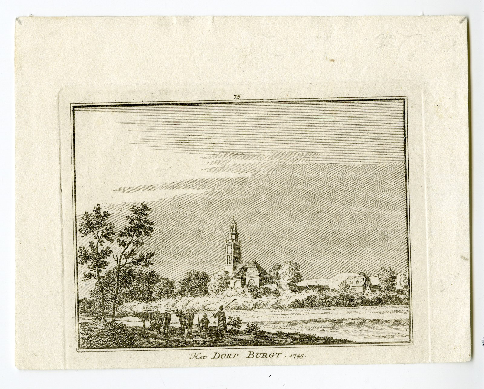 , Antique Print-BURGH-HAAMSTEDE-ZEELAND-VILLAGE-Spilman-de Beijer-1746, Pictura Antique Prints
