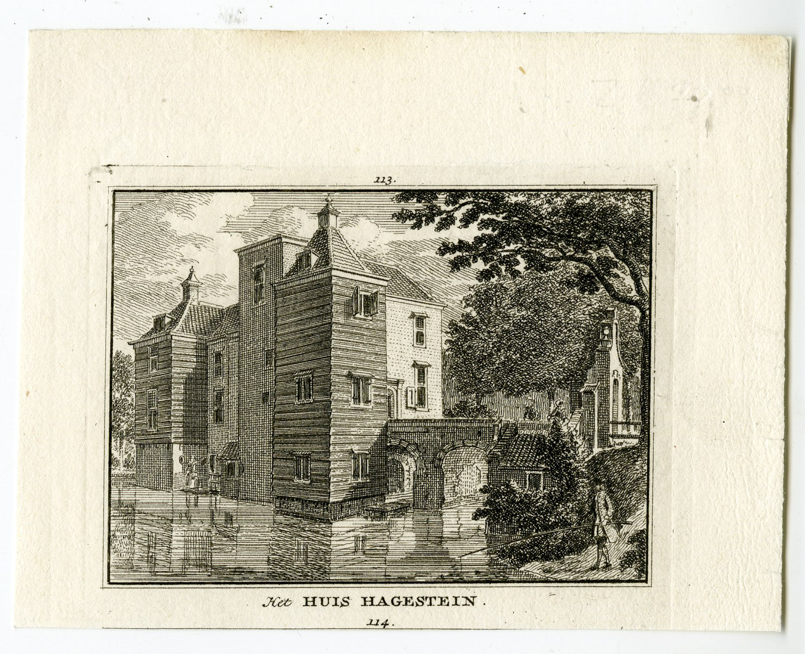 , Antique Print-HAGESTEIN CASTLE-KASTEEL-Spilman-de Beijer-1746, Pictura Antique Prints