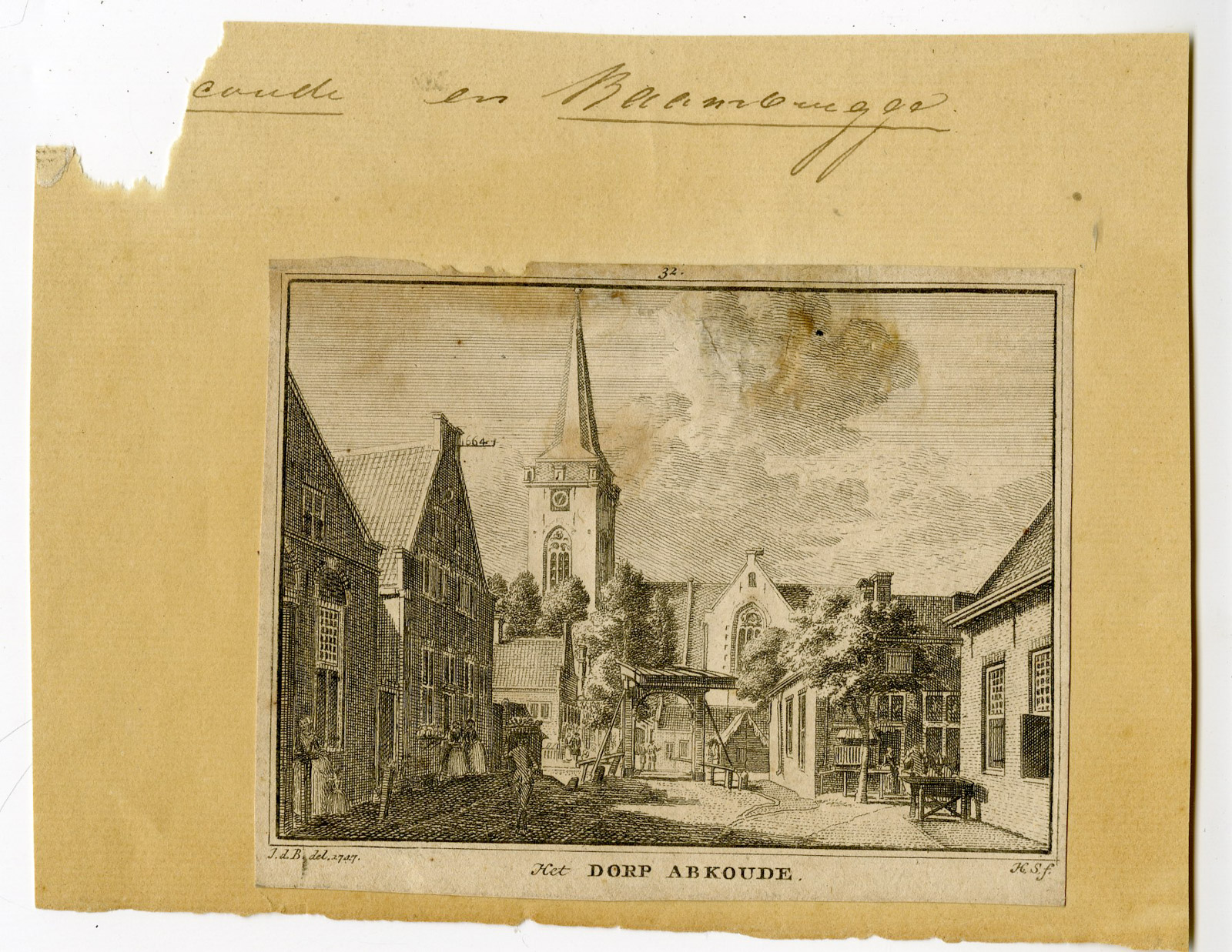 , Antique Print-ABCOUDE-ABKOUDE-VILLAGE-Spilman-de Beijer-1746, Pictura Antique Prints