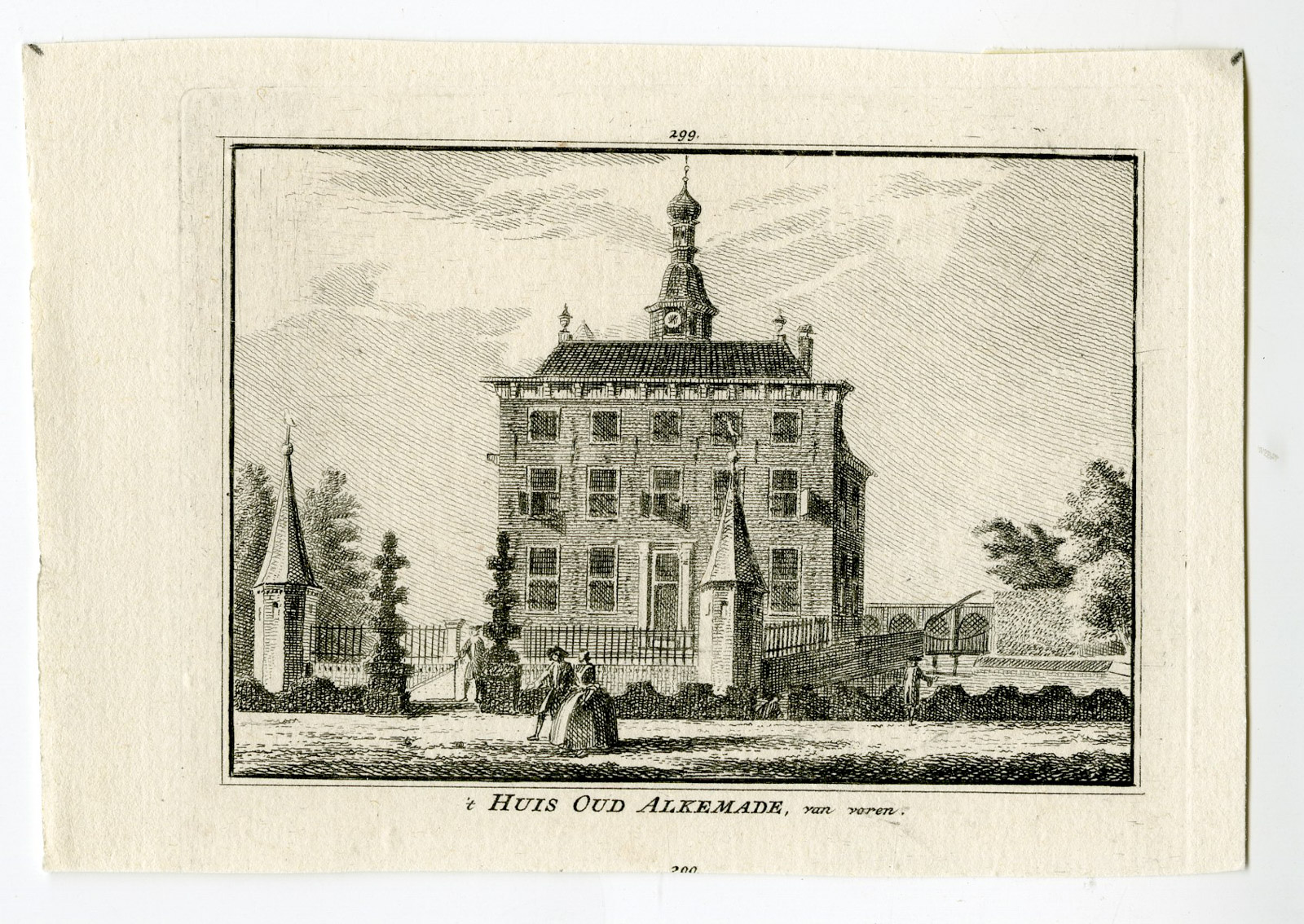 , Antique Print-OUD ALKEMADE CASTLE-WARMOND-Spilman-de Beijer-1746, Pictura Antique Prints