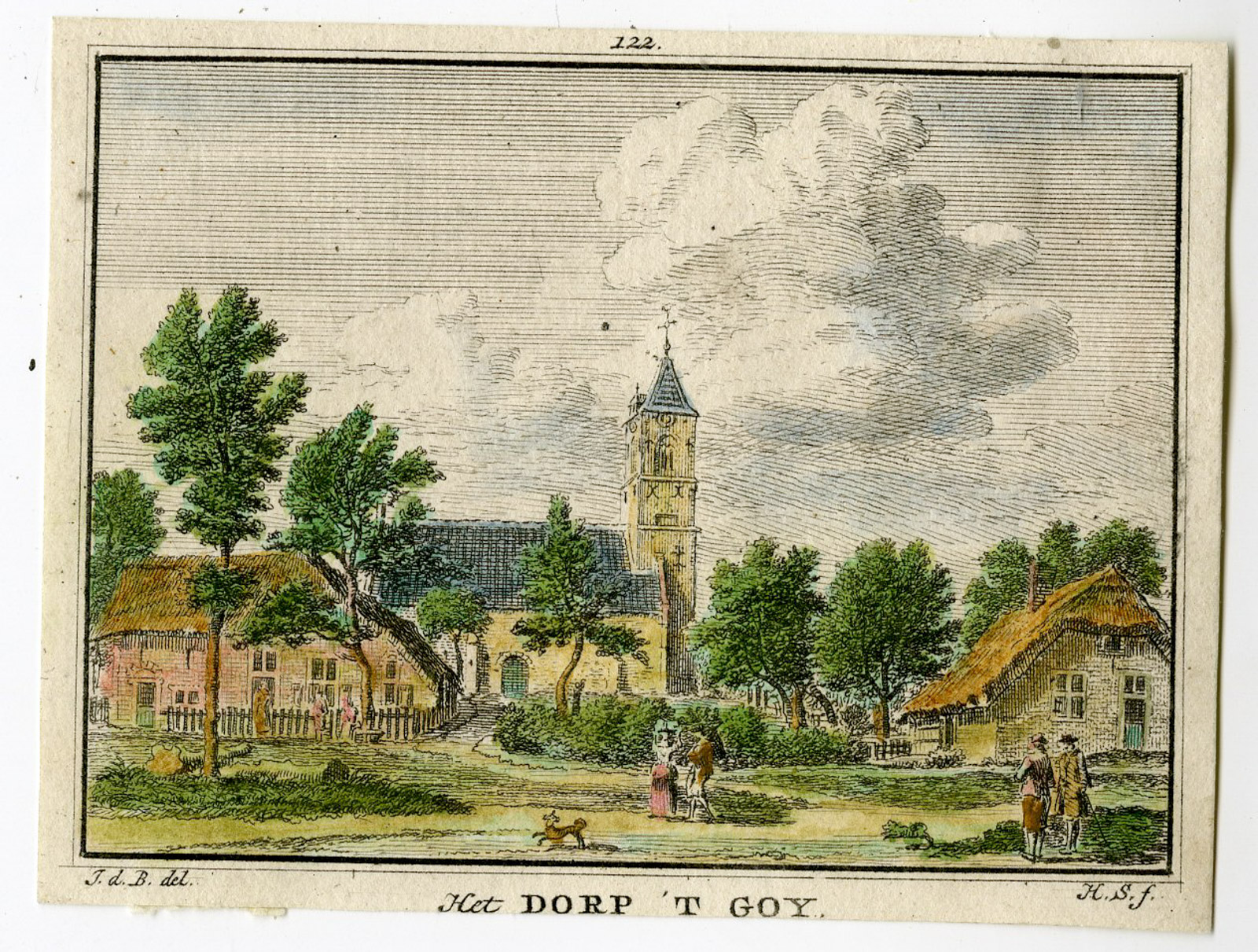 , Antique Print-T GOY-HOUTEN-VILLAGE-Spilman-de Beijer-1746, Pictura Antique Prints