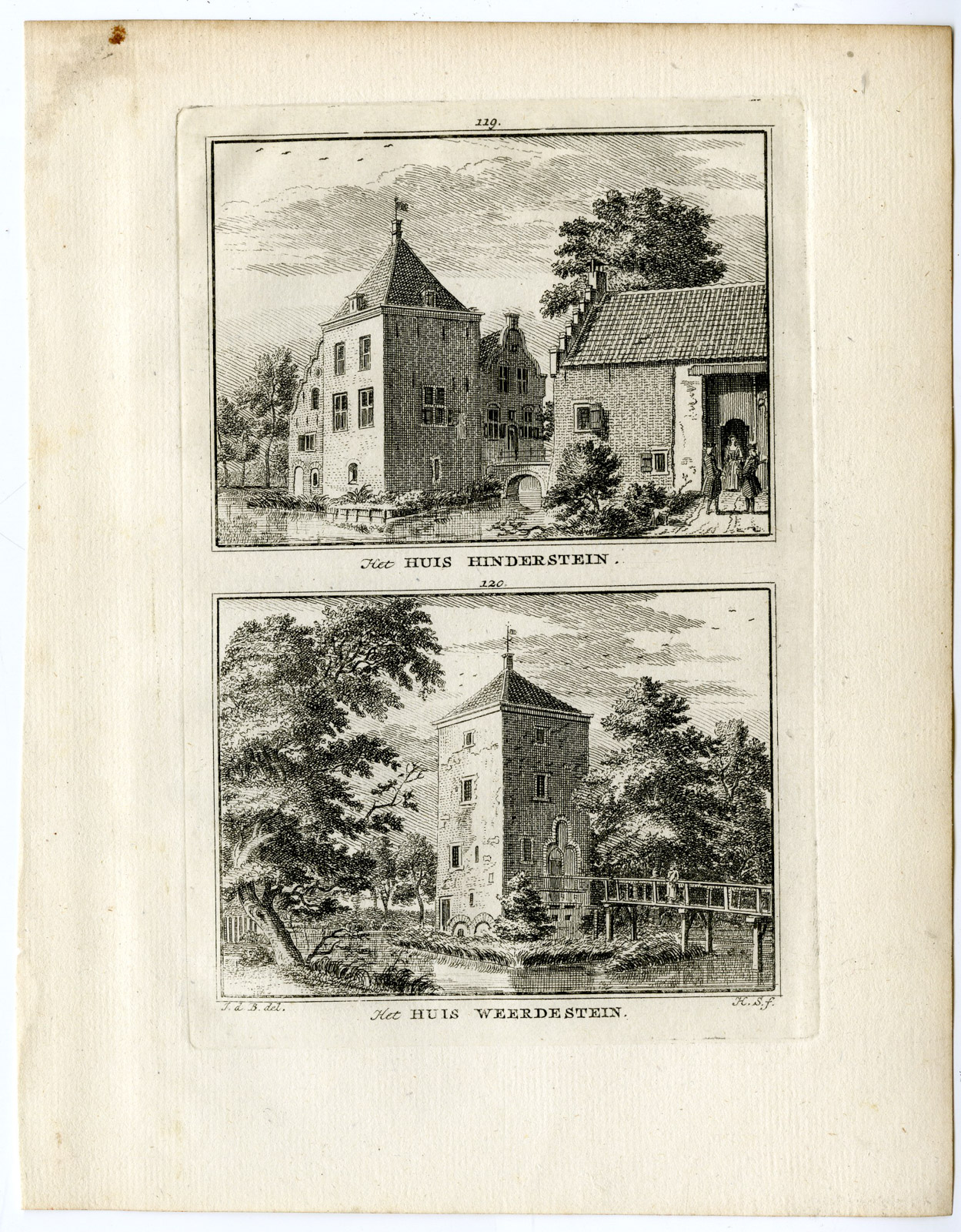 , Antique Print-HINDERSTEYN CASTLE-WEERDESTEYN-LANGBROEK-Spilman-de Beijer-1746, Pictura Antique Prints