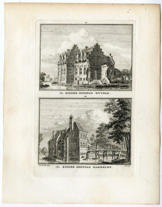 Antique Print-NIJEVELD CASTLE-DE MEERN-HARMELEN-Spilman-de Beijer-1746