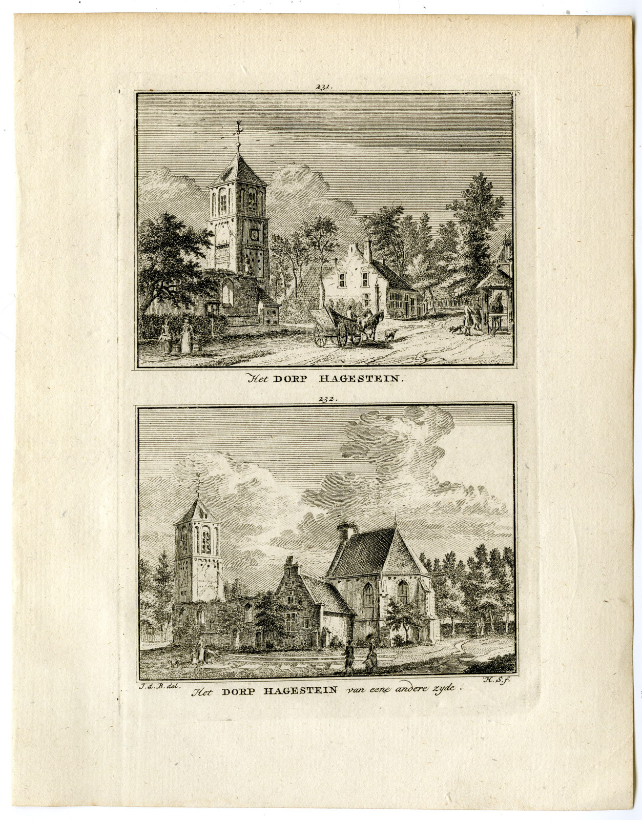 , Antique Print-HAGESTEIN-VILLAGE-Spilman-de Beijer-1746, Pictura Antique Prints