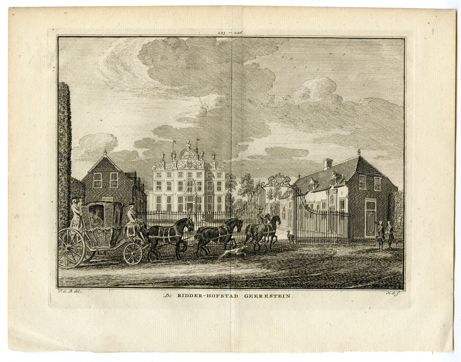 , Antique Print-GEERESTEIN CASTLE-WOUDENBERG-Spilman-de Beijer-1746, Pictura Antique Prints